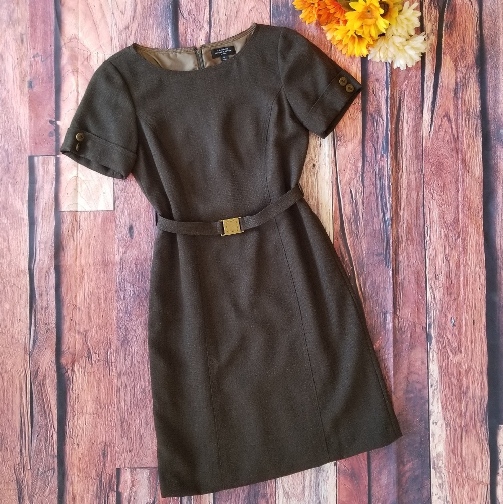 Tahari Arthur S. Levine Dark Green Sheath dress